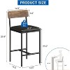 Bar Stools Set of 2, Upholstered Counter Height Bar Stools with Backrest and Footrest, Kitchen Barstools for Island, Counter Bar, Easy Assembly - 2 of 4