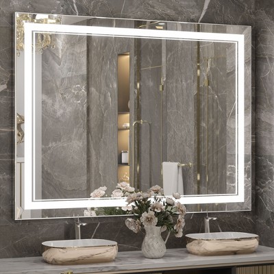 Keonjinn Led Front Light Bathroom Vanity Wall Mirror, 3 Color