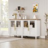 29" Large Buffet Sideboard Cabinet with 2 Glass Doors and Shelves, Farmhouse Storage Cabinet for Kitchen Dining Room, Living Room - 2 of 4