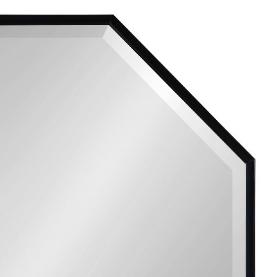 Rhodes Black Wood Octagon Vanity Wall Mirror