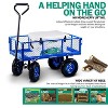 Landworks Heavy Duty Utility Wagon 400LB Capacity - For Hauling Wood, Tools, & Materials (Blue) - 3 of 4