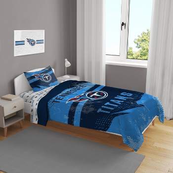 NFL Tennessee Titans Slanted Stripe Twin Bed in a Bag Set - 4pc