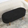 CAVINAS Oval Foam Storage Ottoman Bench with Rubberwood Legs,Upholstered Storage Ottoman,Storage Bench for Living Room,Bedroom - 4 of 4