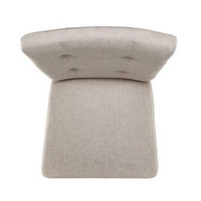 Beige Linen Upholstered Tufted Side Chair Set