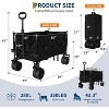 350lbs Heavy Duty Utility Beach Wagon Cart , Extra Long Foldable WagonCart with Cup Holders for Sand - 2 of 4