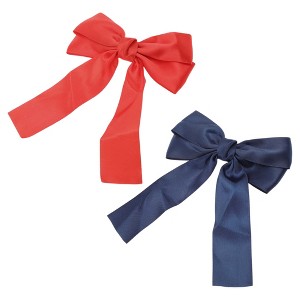 Unique Bargains Solid Bow Ribbon Duckbill Hair Clips 2 Pcs - 1 of 4