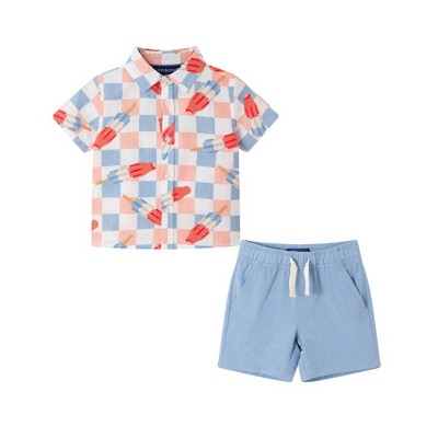 Andy & Evan  Infant Checkered Bomb Pop Buttondown Set