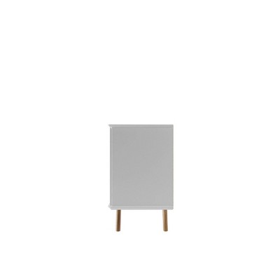 White Matte and Maple Cream Mid-Century Sideboard