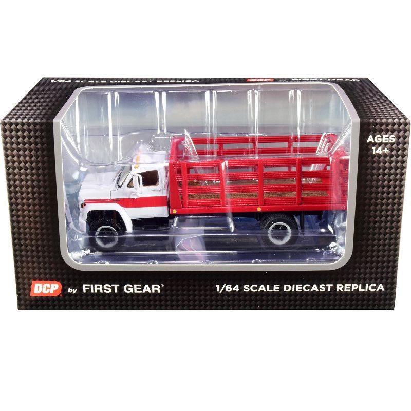 GMC 6500 Stake Truck White and Red 1/64 Diecast Model by DCP/First Gear, 3 of 4
