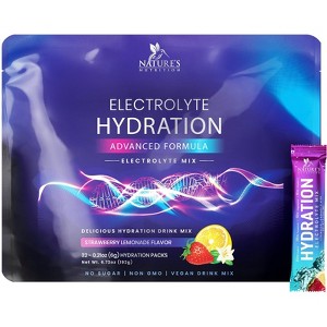 Electrolytes Powder Hydration Packets | Sugar Free Recovery Electrolyte Drink - 32 Servings By Nature's Nutrition - 1 of 4