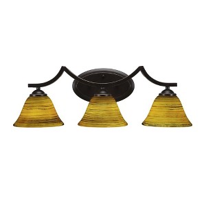 Toltec Lighting Zilo 3 - Light Vanity in  Dark Granite with 7" Firré Saturn Shade - 1 of 1