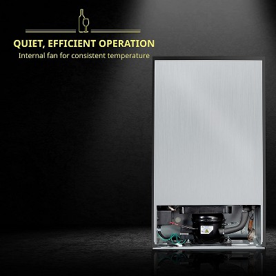 Stainless Steel Freestanding Dual Zone Wine Cooler with Interior Lighting
