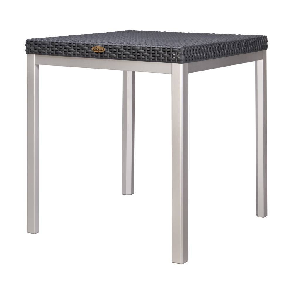 Russ Rattan Square Dining Table with Aluminum Legs Black Lagoon