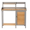 DOMETOUR Outdoor Potting Bench, Wooden Workstation Table with Cabinet for Backyard Garden Supplies - 4 of 4