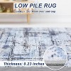 Modern Washable Abstract Rug, Non Slip Non Shedding Carpet, Soft Thin Low Pile Floor Covering, Foldable Mat for Bedroom Nursery Living Room, Blue - 2 of 4