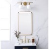 Elegant Lighting Soft corner metal rectangular mirror 18x30 inch in Brass - 2 of 4