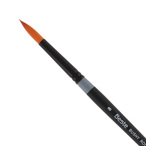 Creative Mark Beste Golden Taklon Bushy Round, #8 Artist Paint Brush, Professional Watercolor Brushes, For Acrylic Painting, Short Handle, Sharp - 1 of 4