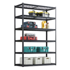 ALEXOUN Heavy Duty Metal Storage Shelves,Garage Shelves,Multi Functional Storage Rack,Shelves Unit with Adjustable,Black - 1 of 4
