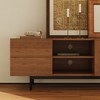 POVISON Mid-Century Modern TV Stand, Louvered Wood Entertainment Center with Slatted Doors, Open Storage,70.87" - 4 of 4