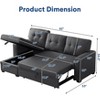 TiramisuBest 82" Oversized Upholstered Sofa Bed with Pull-Out Couch Bed & Adjustable, 3-Seater Convertible Sleeper Sofa for Apartment–Dark Gray - 3 of 4