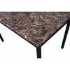 Roundhill Furniture Citico Metal Dinette Set with Laminated Faux Marble Top, Gray, 5 Piece - 3 of 4