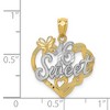 Black Bow Jewelry 14k Yellow Gold and Rhodium Sweet 16 Butterfly Heart Pendant, 18mm - 4 of 4