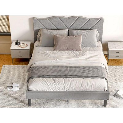 Kumasinova Twin/Full/Queen Bed Frame with Headboard,Twin/Full/Queen Size Bed Frame with Wooden Slats,No Box Spring Needed Bed Frames for Adults