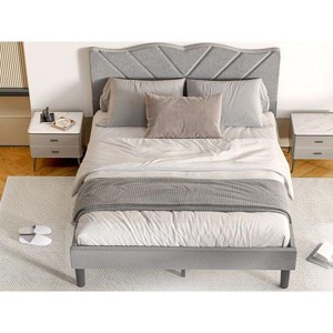 Kumasinova Twin/Full/Queen Bed Frame with Headboard,Twin/Full/Queen Size Bed Frame with Wooden Slats,No Box Spring Needed Bed Frames for Adults - 1 of 4