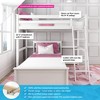 Max & Lily Solid Wood L-Shaped Bunk Bed Twin over Twin for Kids - 2 of 4