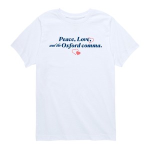 Boys' - Instant Message - Peace Love And The Oxford Comma Short Sleeve Graphic T-Shirt - 1 of 4
