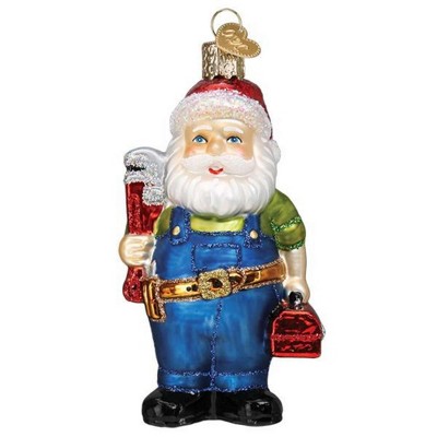 Old World Christmas 4.25 In Handyman Santa Ornament Santa Tool Box Tree Ornaments