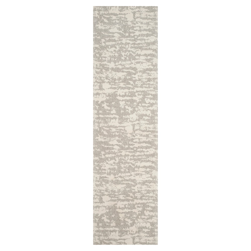 2'3inx8' Runner Light Gray/Ivory Spacedye Design Woven - Safavieh