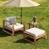 Mshliw Acacia Wood Outdoor Lounge Set with Chair, Ottoman, and Side Table – Comfortable Patio Set for Gardens, Balconies, and Poolsides - 2 of 4