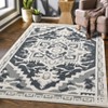 Vintage Rug Non Slip Medallion Floral Textured Accent Rugs  Low Pile Non Shedding Rug for Living Room Bedroom Home Office - 3 of 4
