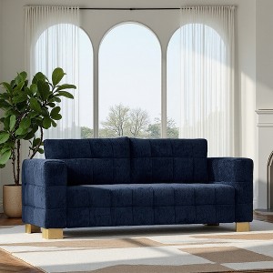 GDFStudio Elenor 82" Modern 3-Seater Tufted Chenille Upholstered Sofa with Stainless Steel Legs - 1 of 4