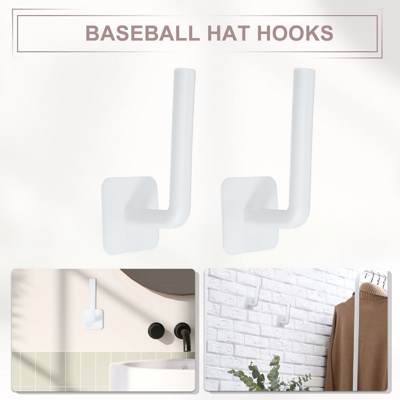 Unique Bargains Bedroom Dressing Room Baseball Hat Hooks 2 Pcs, 4 of 7
