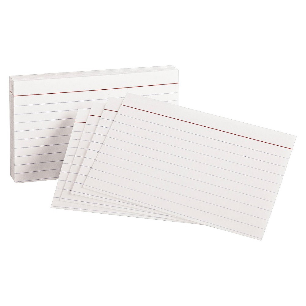 Oxford 3" x 5" Ruled Index Cards - White (100 Pack)