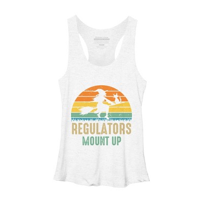 Women's Design By Humans Regulators Mount Up Halloween Witch By RedBirdLS Racerback Tank Top
