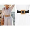 INSPIRE CHIC Women's Wide Stretch Wooden Buckle Elastic Waist Belts - 4 of 4