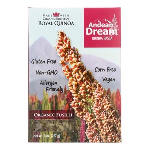 Andean Dream - Gluten Free - Organic - Fusilli Quinoa Pasta - Case of 12 - 8 oz - 1 of 3