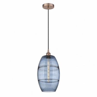 Vaz - 1 Light Cord Hung Mini Pendant In Industrial Style-18.5 Inches Tall and 10 Inches Wide