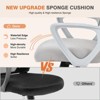 CAVINAS 18-22"H Ergonomic Office Chair,Adjustable Height Swivel Desk Chair with Breathable Backrest,Fixed/Movable Armrest,Rolling Wheels&Footrest - 4 of 4