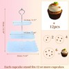 Unique Bargains 3 Tier Dessert Cupcake Stand Square with Tiered Serving Tray for Donuts Fruits Blue Silver Tone - 2 of 4
