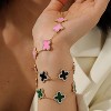 Qitian Clover Bracelet for Women 18K Gold Four Leaf Pink Lucky Link Clover Bracelets, Trendy Bracelets Set - 4 of 4