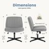 RISOKEYS Armless Wide Desk Chair With Criss Cross Legs,No Wheels, Swivel Vanity Height Adjustable Fabric Modern Computer Task Seating For Home - 3 of 4