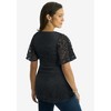 Jessica London Women's Plus Size Square Neck Lace Peplum Tunic - 3 of 4