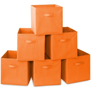 Casafield Set of 6 Collapsible Fabric Storage Cube Bins, Foldable Cloth Baskets for Shelves and Cubby Organizers - 1 of 4