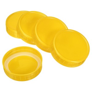 Unique Bargains Regular Mouth Plastic Mason Jar Lids with Silicone Sealing Ring 24 Pcs - 1 of 4