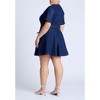 ELOQUII Women's Plus Size Lace Up Denim Mini Dress - 3 of 4