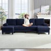 Mjkone 110"U-Shaped Sectional Couches,Chenille Upholstered Large 4-Seater Sofa with Double Chaises and Sleepable Armrests - 3 of 4